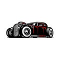 Custom american hot rod vector art & graphic illustration isolated Royalty Free Stock Photo