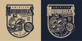 Custom american motorcycle vintage logotype Royalty Free Stock Photo