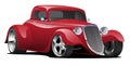 Custom American Red Hot Rod Car Isolated Vector Illustration Royalty Free Stock Photo