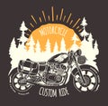 Custom bike travel hand drawn vector t-shirt print