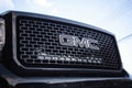 Custom black GMC Sierra Denali front grill with company logo Royalty Free Stock Photo