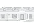 Custom Black Pencil House Drawing on White Background.