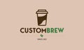 Custom Brew Coffee Logo Design Template