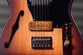 Custom brown electric guitar Royalty Free Stock Photo