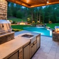 2 A custom-built outdoor kitchen with a pizza oven, grill, and sink for the ultimate outdoor cooking experience3, Generative AI