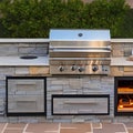 2 A custom-built outdoor kitchen with a pizza oven, grill, and sink for the ultimate outdoor cooking experience4, Generative AI