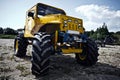 Custom built truck before off-road competition