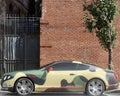 Camouflage Wrapped Luxury Sports Car