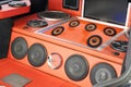 Custom car powerful stereo audio system Royalty Free Stock Photo