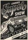 Custom cars motor show vintage poster