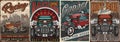 Custom cars vintage colorful posters