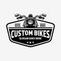 Custom Classic Motorbike Vintage Emblem Logo Design Vector Isolated in White Background