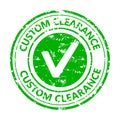 Custom clearance rubber stamp, mark parcel or wrapper Royalty Free Stock Photo