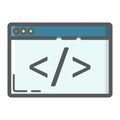 Custom coding filled outline icon, seo development Royalty Free Stock Photo