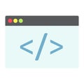 Custom coding flat icon, seo and development Royalty Free Stock Photo