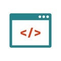 Custom coding flat icon