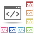 custom coding icon. Elements of Seo & Development in multi colored icons. Simple icon for websites, web design, mobile app, info Royalty Free Stock Photo