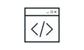 Custom Coding icon flat style graphical symbol. Royalty Free Stock Photo