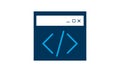 Custom Coding icon flat style graphical symbol. Royalty Free Stock Photo