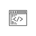 Custom coding symbol. Programming line icon, outline vector sign