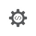 Custom coding symbol Programming vector icon isolated on white background