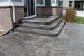 Custom concrete stamped patio with gray color added