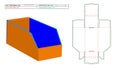 Custom corrugated Bin Box dieline template and 3D render