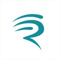 custom creative initial R Letter R logo design vector graphic concept
