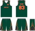 Custom design Basketball uniform sports jersey, shorts, socks template for basketball club. Front and back view sports t-shirt