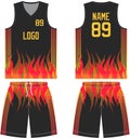 Custom design Basketball uniform sports jersey, shorts, socks template for basketball club. Front and back view sports t-shirt