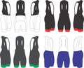 Custom Design cycling bib shorts Templates mock up illustration