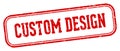 custom design stamp. custom design rectangular stamp on white background Royalty Free Stock Photo