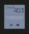 Custom Error 403 - Forbidden with text and buttons for back and