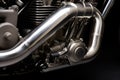 Custom exhaust system on motorbike. Generative AI Royalty Free Stock Photo