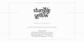 Stumble yellow font script serif alphabet vector illustration Royalty Free Stock Photo