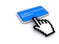custom fundraising solutions button on white Royalty Free Stock Photo