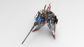 3d rendering of a mech standing on a white background Royalty Free Stock Photo