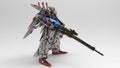 3d rendering of a mech standing on a white background Royalty Free Stock Photo