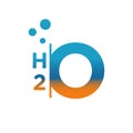 custom H2O logo chemical formula for water the letter of H2O vector