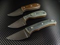 Custom hand forged knives with jeans micarta handles