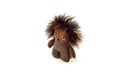 Custom handcrafted stuffed leather toy scruffy kid - right Royalty Free Stock Photo