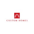 Custom Homes Real Estate Logo Design Template