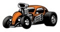 Custom hotrod car with big engine Royalty Free Stock Photo