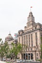 Custom House with clock and HSBC building along Bund, Shanghai, China Royalty Free Stock Photo