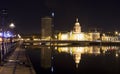 Custom house ,Dublin by night Royalty Free Stock Photo