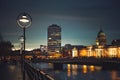 The Custom House and quay of Liffey river in Dublin Royalty Free Stock Photo