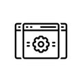 Black line icon for Custom, website and options