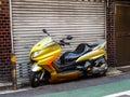 Custom Japanese moped scooter motorcycle in Tokyo.