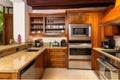 custom kitchen with built-in grill, oven, and fryer for cooking delicious and healthy meals