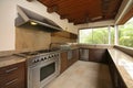 custom kitchen with built-in grill, oven, and fryer for cooking delicious and healthy meals